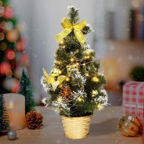 Unyqoos® Compacte kunstkerstboom met LED-verlichting voor sfeervolle decoratie