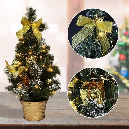 Unyqoos® Compacte kunstkerstboom met LED-verlichting voor sfeervolle decoratie
