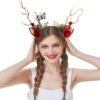 Unyqoos® Feestelijke Haarband met Rendiergewei en Oren voor Kerst en Carnaval