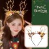 Unyqoos® Feestelijke Haarband met Rendiergewei en Oren voor Kerst en Carnaval