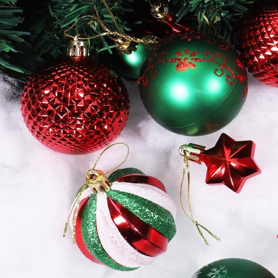 550x550-32184.jpg Unyqoos® Set van 46 Onbreekbare Kunststof Kerstballen in Diverse Kleuren en Maten