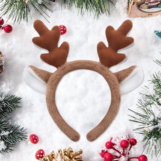 Unyqoos® Feestelijke hoofdband met rendiergewei voor Kerst en andere gelegenheden