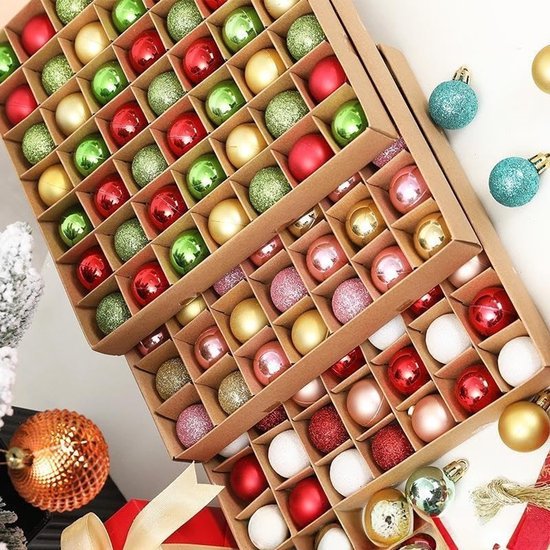 Unyqoos® Set van 49 glanzende kerstballen voor veelzijdige feestdecoratie