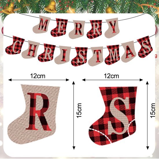Unyqoos® Feestelijke kerstdecoratieset met peperkoekmanornamenten en vrolijke banner