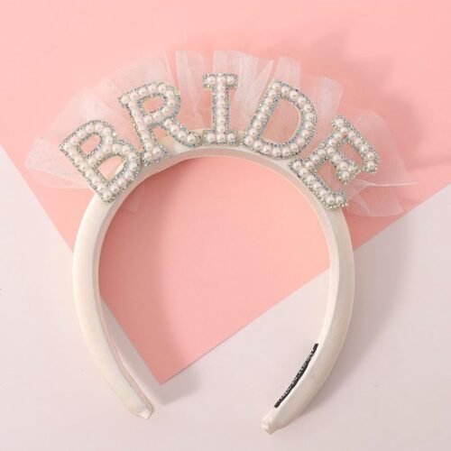 Unyqoos® Bruidshoofdband met Parelversiering voor Bruiloft en Vrijgezellenfeest Elegantie