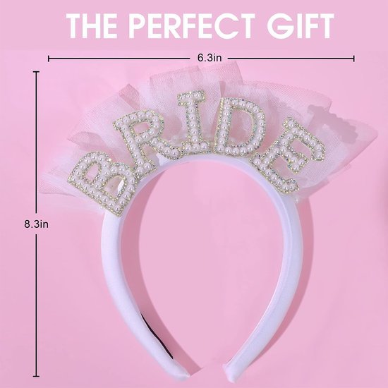 Unyqoos® Bruidshoofdband met Parelversiering voor Bruiloft en Vrijgezellenfeest Elegantie