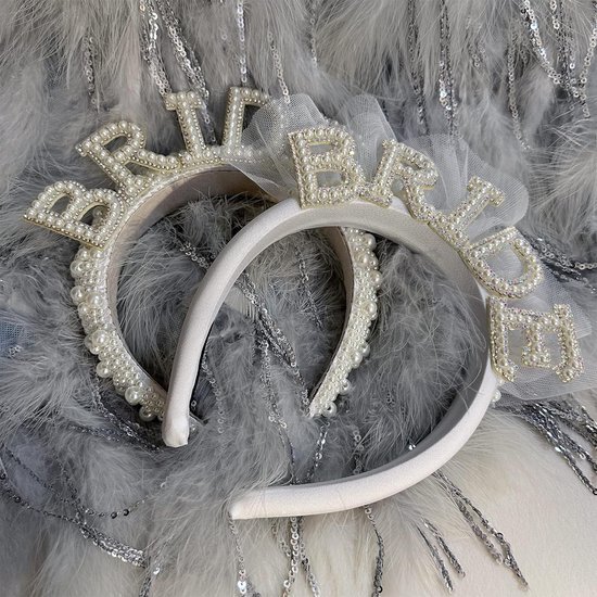 Unyqoos® Bruidshoofdband met Parelversiering voor Bruiloft en Vrijgezellenfeest Elegantie