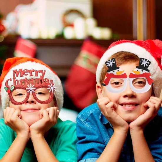 550x550-32243.jpg Unyqoos® Set van 12 feestelijke kerstbrillen met glitter voor kerstfeestjes