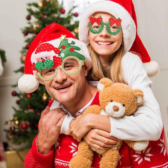 550x550-32245.jpg Unyqoos® Set van 12 feestelijke kerstbrillen met glitter voor kerstfeestjes