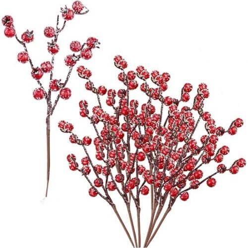 550x550-32248.jpg Unyqoos® Set van 14 decoratieve rode bessen voor feestelijke en creatieve toepassingen