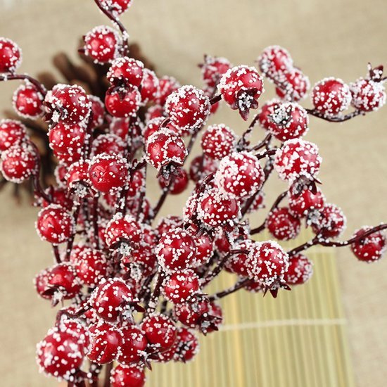 550x550-32252.jpg Unyqoos® Set van 14 decoratieve rode bessen voor feestelijke en creatieve toepassingen