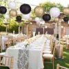 550x550-32260.jpg Unyqoos® Set van 15 decoratieve papieren lantaarns in zwart, goud en wit voor feesten