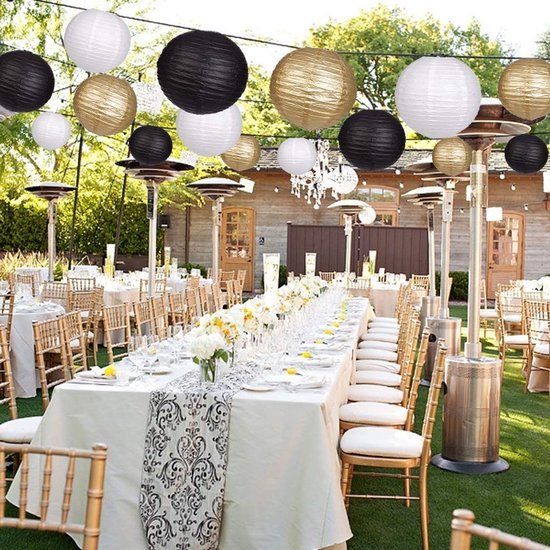 550x550-32260.jpg Unyqoos® Set van 15 decoratieve papieren lantaarns in zwart, goud en wit voor feesten