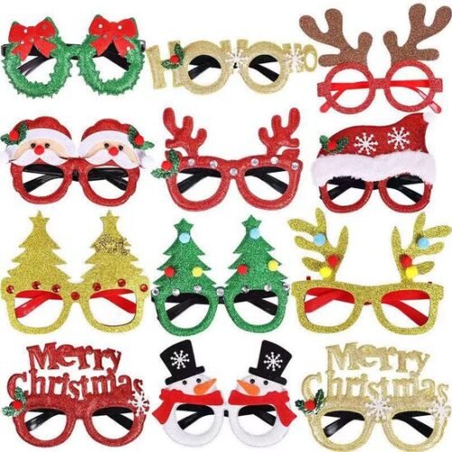 Unyqoos® Set van 12 feestelijke brillen voor kerst en andere bijzondere gelegenheden