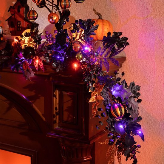 Unyqoos® Halloween-slinger met LED-licht en onbreekbare ornamenten voor feestelijke decoratie