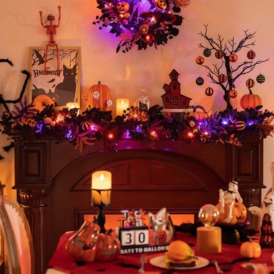 Unyqoos® Halloween-slinger met LED-licht en onbreekbare ornamenten voor feestelijke decoratie