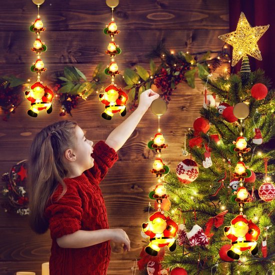 Unyqoos® Feestelijke LED Kerstraamverlichting met Batterij en Zuignap voor Binnen en Buiten