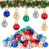 Unyqoos® Kleurrijke mini kerstballen set met gouddraad voor veelzijdige decoraties
