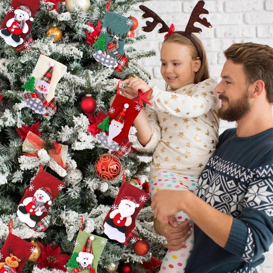550x550-32311.jpg Unyqoos® Set van 8 feestelijke kerstsokken voor decoratie en cadeauverpakking