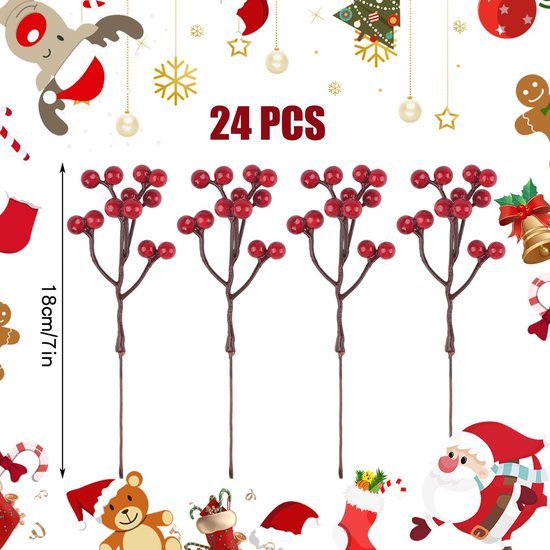 550x550-32331.jpg Unyqoos® Set van 24 decoratieve rode bessen voor kerstversiering en bloemstukken