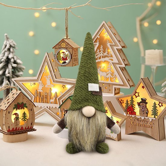Unyqoos® Gezellige handgemaakte kerstgnome voor sfeervolle feestdecoratie