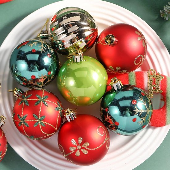 Unyqoos® Kerstballen set van 30 stuks in rood, en goud voor feestelijke decoratie