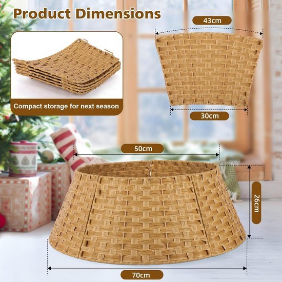 550x550-32358.jpg Unyqoos® Stijlvolle kunstrotan rok voor kerstboom met eenvoudig te monteren ontwerp