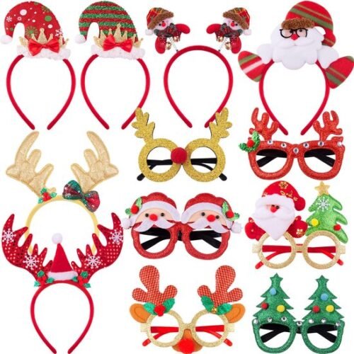 Unyqoos® Feestelijke Haaraccessoires en Brillen Set voor Kerstmis Versiering