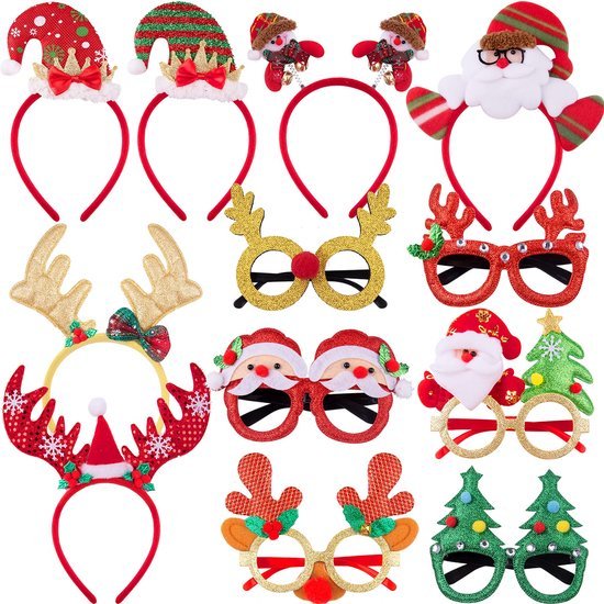 Unyqoos® Feestelijke Haaraccessoires en Brillen Set voor Kerstmis Versiering