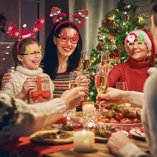 Unyqoos® Feestelijke Haaraccessoires en Brillen Set voor Kerstmis Versiering