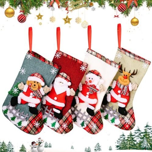 550x550-32385.jpg Unyqoos® Set van 4 Kerstsokken met Uniek Design voor Decoratie en Cadeaus