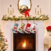 Unyqoos® Set van 4 Kerstsokken met Uniek Design voor Decoratie en Cadeaus