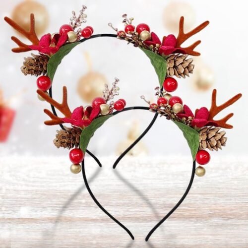Unyqoos® Feestelijke Kerstgewei Haarbanden Set voor Dames en Kinderen
