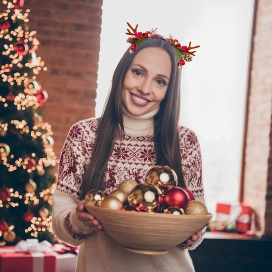 Unyqoos® Feestelijke Kerstgewei Haarbanden Set voor Dames en Kinderen