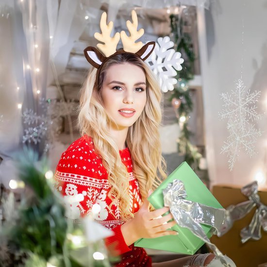 Unyqoos® Feestelijke rendiergewei haarbanden voor kinderen en volwassenen