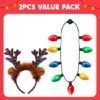 550x550-32472.jpg Unyqoos® Set van lichtgevende kerstketting en rendierhoofdband voor feestelijke outfits