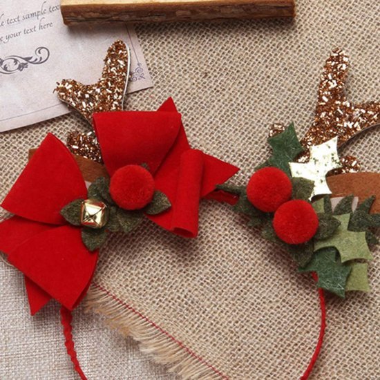 Unyqoos® Schattig rendier haarband met strik voor feestelijke kerstsfeer