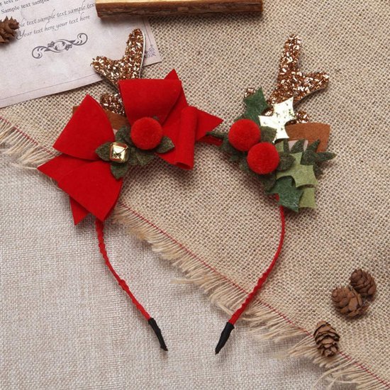 Unyqoos® Schattig rendier haarband met strik voor feestelijke kerstsfeer