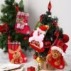 Unyqoos® Set van vier decoratieve kerstkousen voor feestelijke versiering en cadeaus