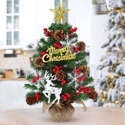 Unyqoos® Compacte Versierde Kunstkerstboom van 60 cm met Decoratieve Elementen