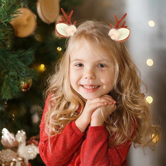 Unyqoos® Feestelijke haarband met rendiergewei en haarspelden voor kerst en carnaval