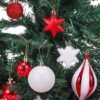 Unyqoos® Uitgebreide set van kerstboomdecoraties met rode en witte kerstballen