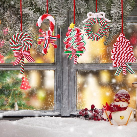 550x550-32584.jpg Unyqoos® Set van 12 kleurrijke kerstornamenten met snoepjes en lolly ontwerpen
