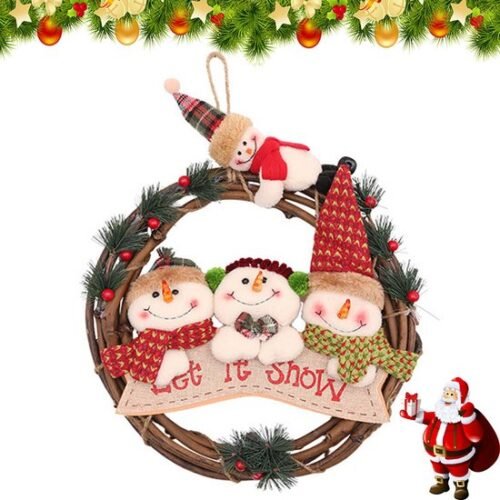 Unyqoos® Charmante sneeuwpop deurkrans voor feestelijke kerstdecoratie binnen en buiten