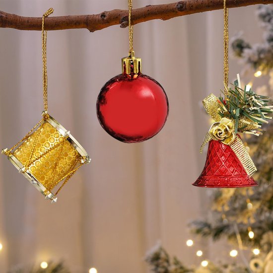 550x550-32623.jpg Unyqoos® Set van 32 breukvaste rode kerstballen voor binnen en buiten decoratie