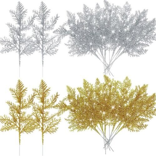 550x550-32640.jpg Unyqoos® Set van 16 Glanzende Kunstdennenbladeren voor Feestelijke Decoratie