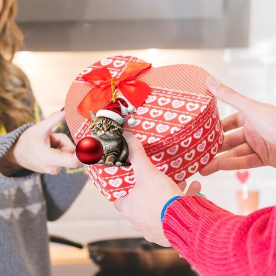 Unyqoos® Set van 10 Acryl Katten Ornamenten voor Kerstboom en Interieurdecoratie