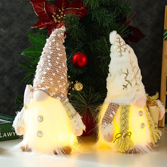 550x550-32684.jpg Unyqoos® Set van Twee Lichtgevende Kabouters voor Kerstdecoratie met Warm Licht