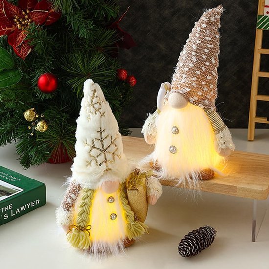 550x550-32686.jpg Unyqoos® Set van Twee Lichtgevende Kabouters voor Kerstdecoratie met Warm Licht