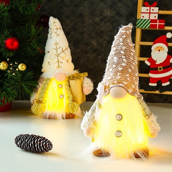 550x550-32688.jpg Unyqoos® Set van Twee Lichtgevende Kabouters voor Kerstdecoratie met Warm Licht